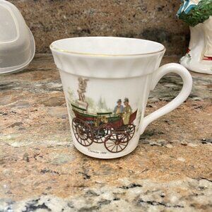 Daimler 1886 Crown Stanford Shire England Fine Bone china Mug Cup White